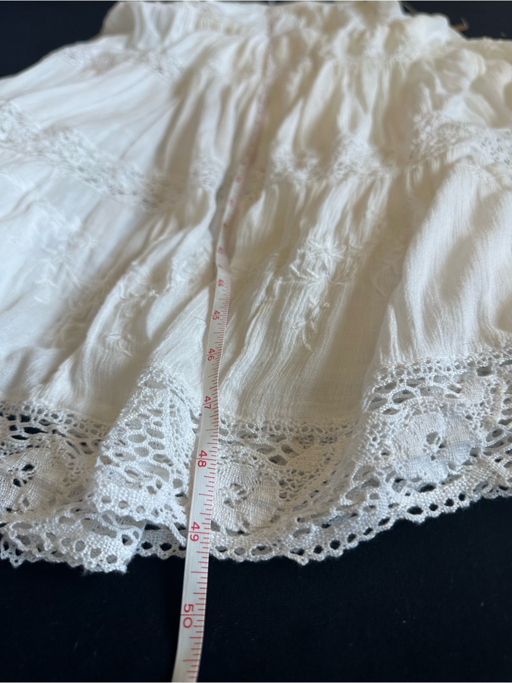 Denim & Supply Ralph Lauren White Lace-Trim tier Maxi Dress boho Large discontin - Picture 16 of 16